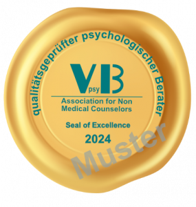 Seal of Excellence Gütesiegel Association Non Medical Counselors 2024 (Muster)