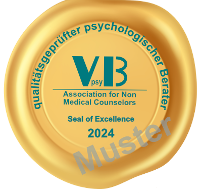 Seal of Excellence Gütesiegel Association Non Medical Counselors 2024 (Muster)